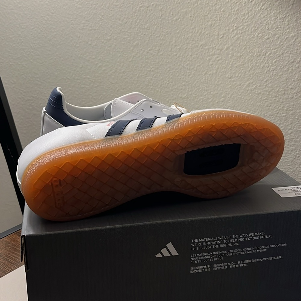 NWT Adidas The Velosamba Vegan Men's Shoes - White/Navy/Grey/Red - HP5399 - Picture 9 of 13
